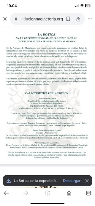 LA BOTICA EN LA EXPEDICION DE MAGALLANES Y EL CANO