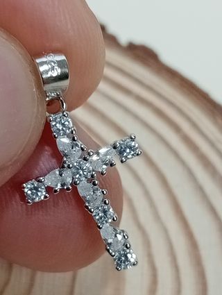 Colgante cruz Circonita plata de ley