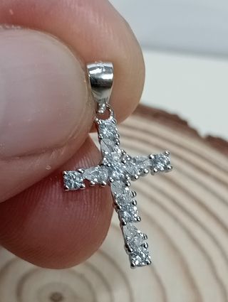 Colgante cruz Circonita plata de ley