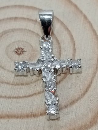 Colgante cruz Circonita plata de ley