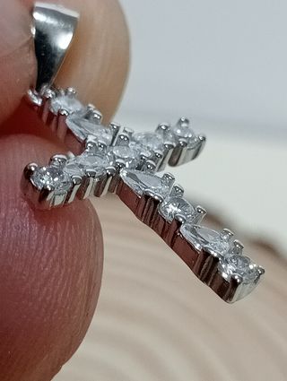 Colgante cruz Circonita plata de ley