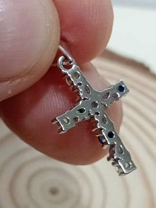 Colgante cruz circonitas plata de ley