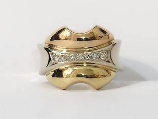 anillo de oro 18k nuevo con 7 diamantes 