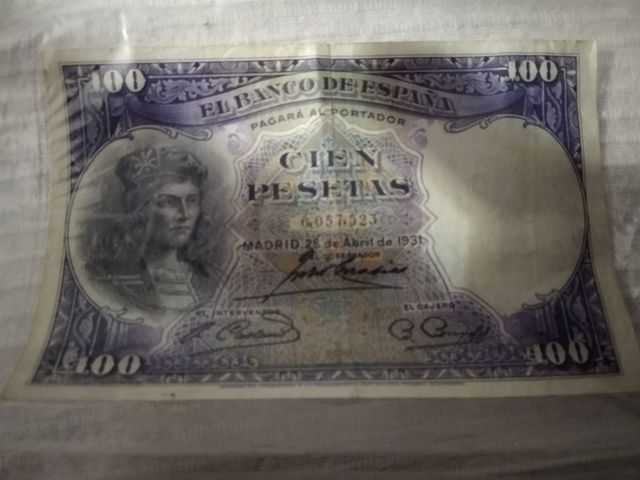 Billetes antiguos de España.