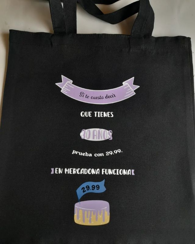 Tote bag personalizada 30 cumpleaños 