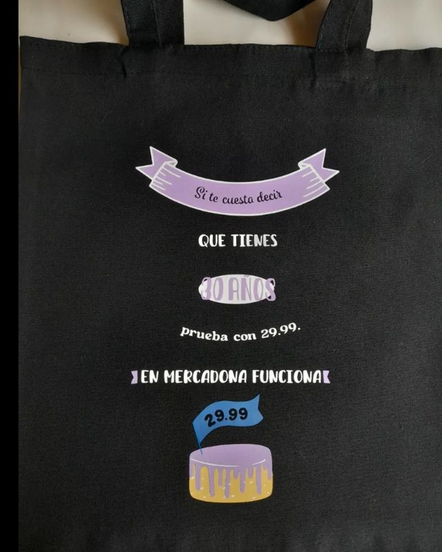 Tote bag personalizada 30 cumpleaños 