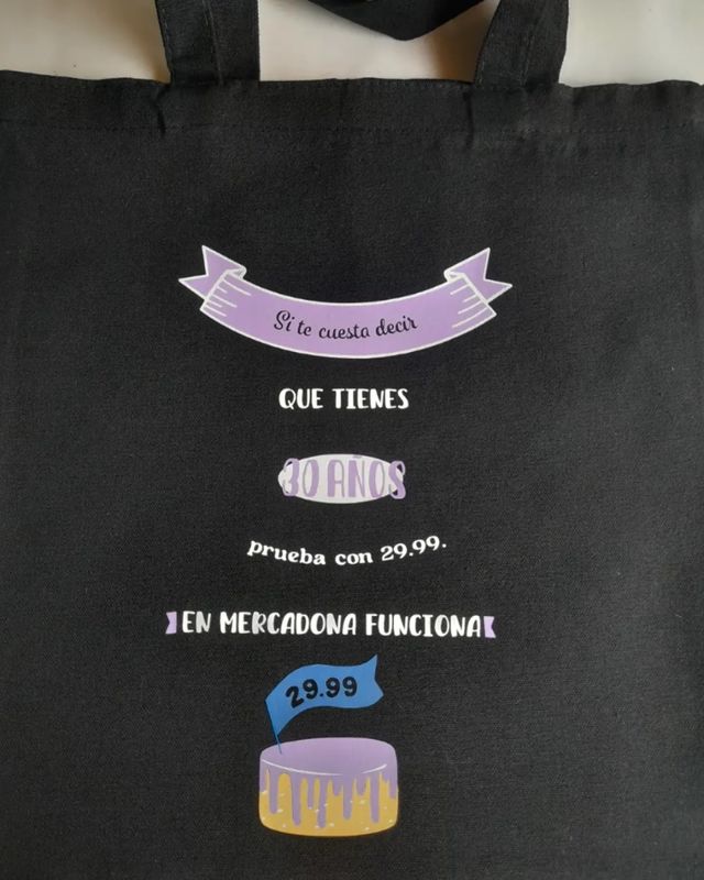 Tote bag personalizada 30 cumpleaños 