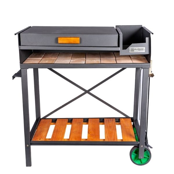 Barbacoa móvil con accesorios