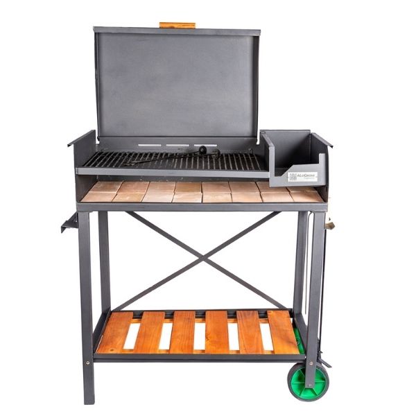 Barbacoa móvil con accesorios