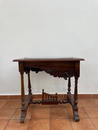 Mesa antigua madera y marmol