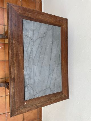 Mesa antigua madera y marmol