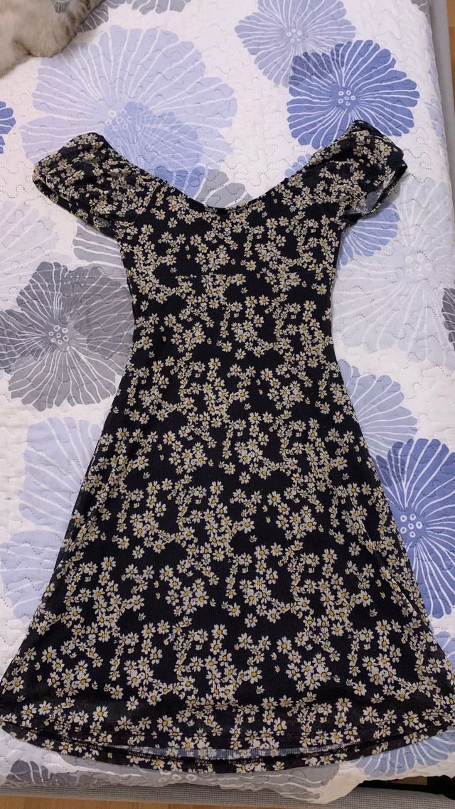 Vestido veraniego, azul con flores