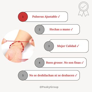 Set 4 Pulseras 7 Nudos Roja Original Contra el Mal