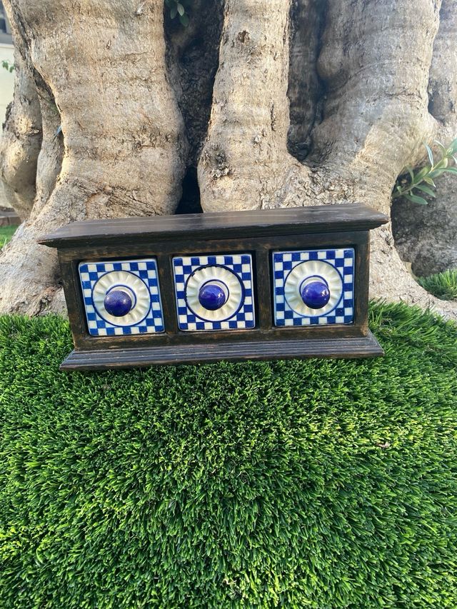 exclusivo joyero porcelana y madera vintage