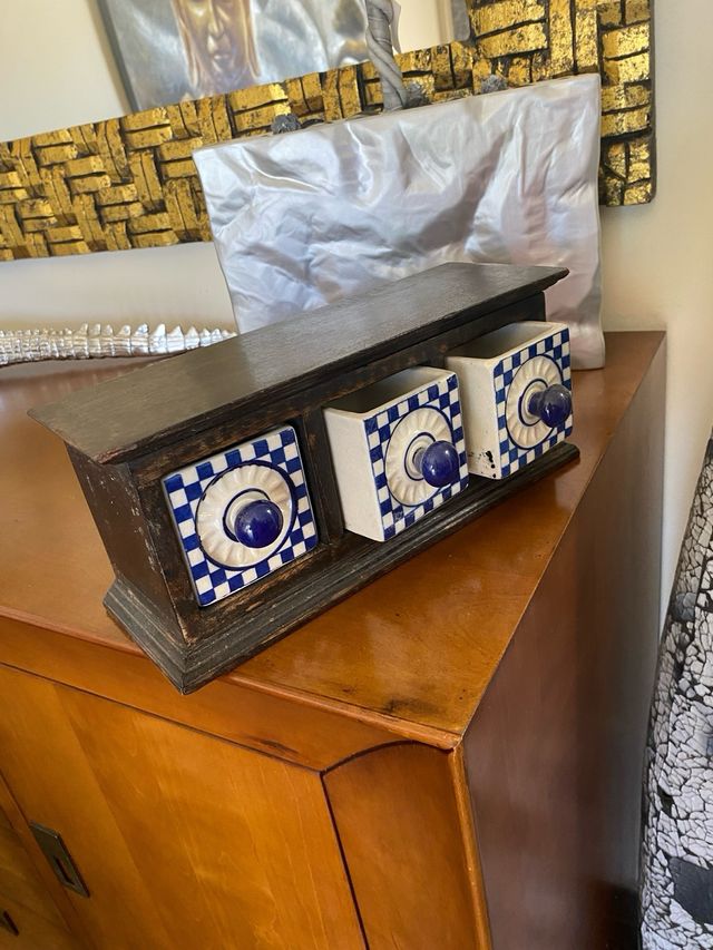 exclusivo joyero porcelana y madera vintage