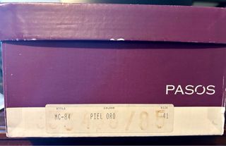 Sandalias de tacón piel dorada Pasos