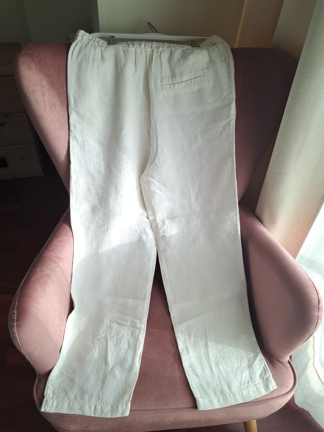 Calças em linho Mango.Novas.