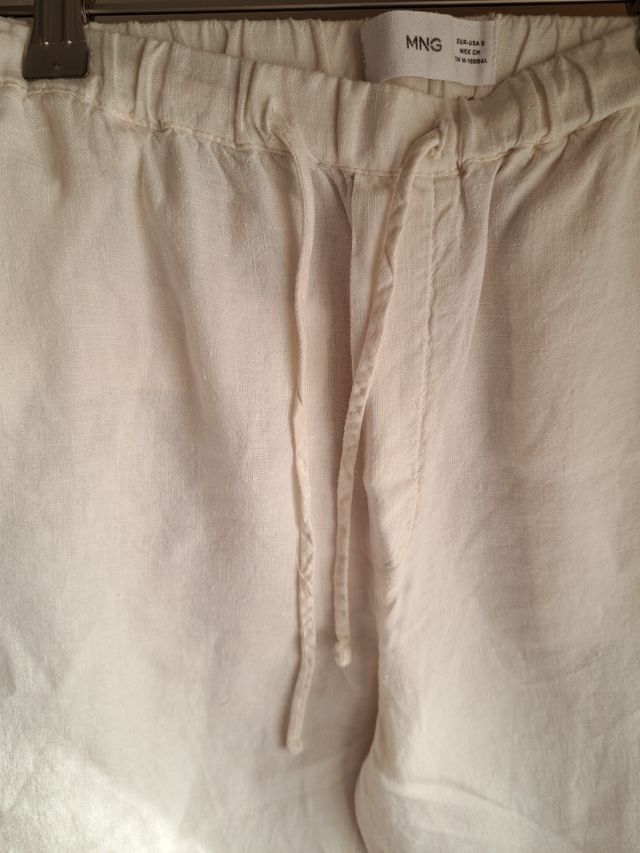 Calças em linho Mango.Novas.