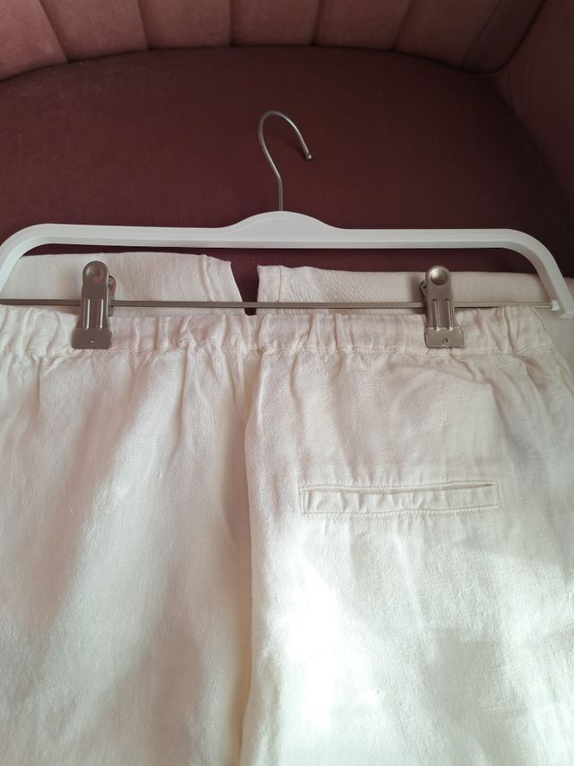 Calças em linho Mango.Novas.