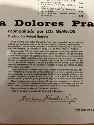 Vinilo Maria Dolores pradera