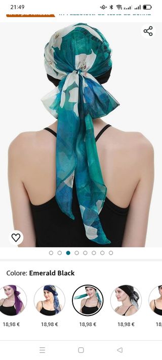 Bufanda/gorro para pacientes con cáncer