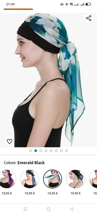 Bufanda/gorro para pacientes con cáncer