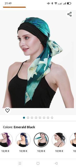 Bufanda/gorro para pacientes con cáncer