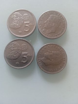 Monedas de 5  pesetas para coleccionista , 