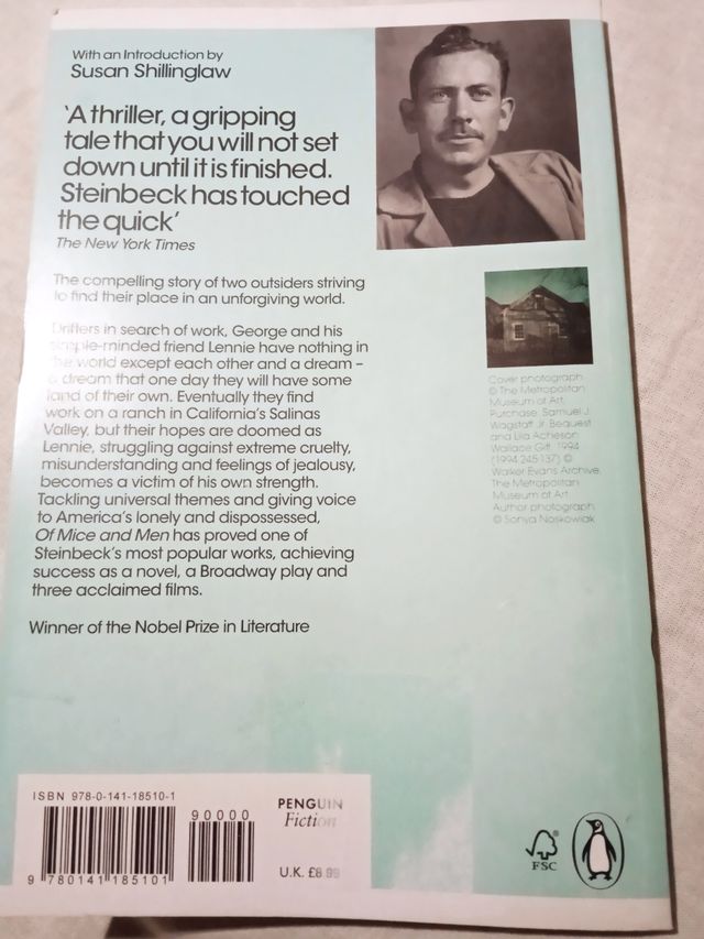 Libro en inglés. Of mice and men