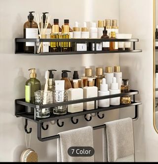 Estante metal negro, baño, cocina 2 por 25E