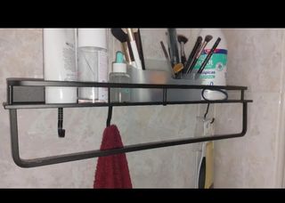 Estante metal negro, baño, cocina 2 por 25E
