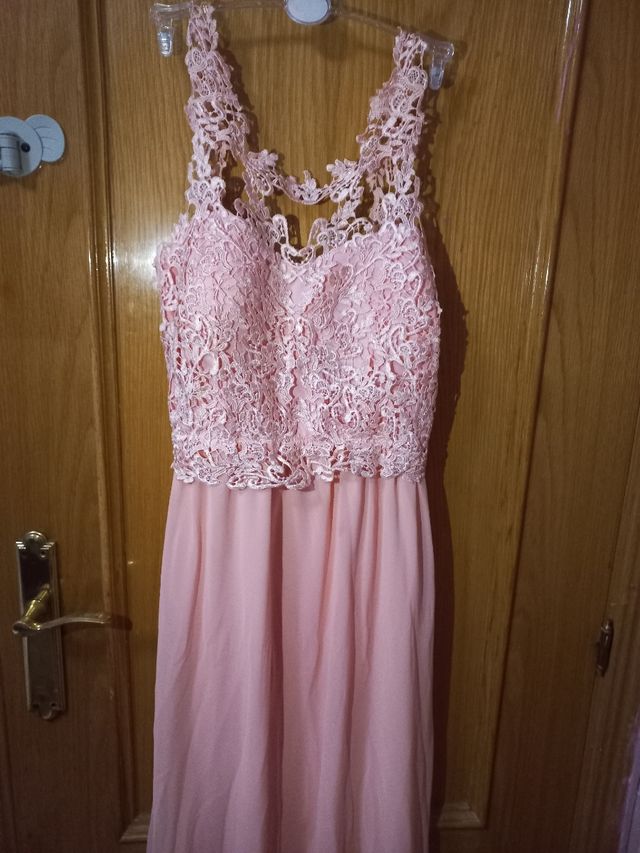 Vestido largo rosa , boda / bautizo ect;