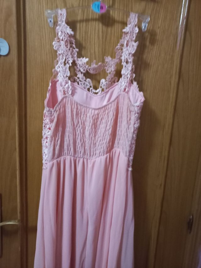 Vestido largo rosa , boda / bautizo ect;