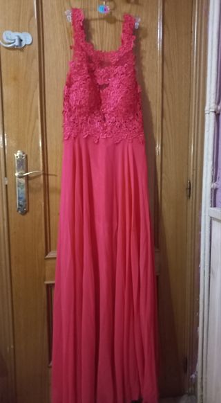 Vestido largo color coral ; bodas ect 
