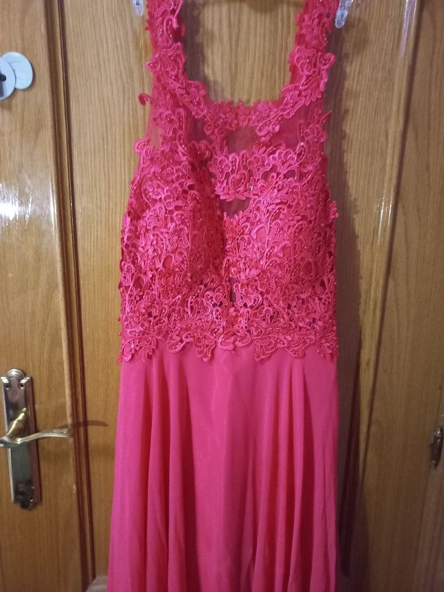 Vestido largo color coral ; bodas ect