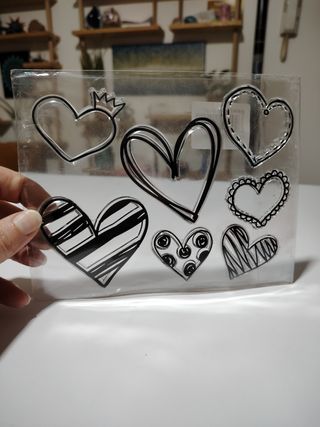 timbri in silicone per scrapbooking cuori