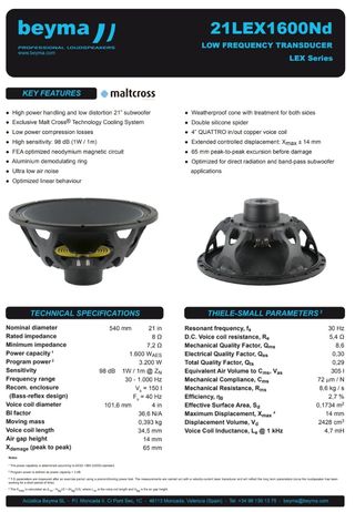Beyma 21lex1600nd