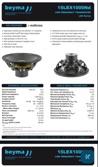 Beyma 15lex1000nd