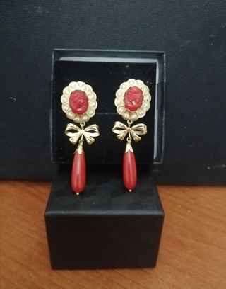 Pendientes oro coral