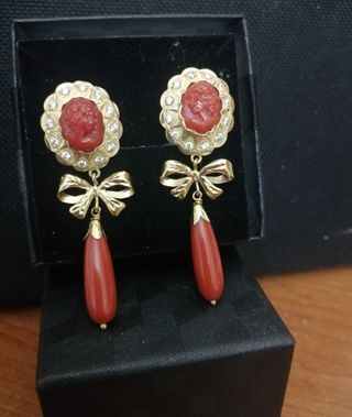 Pendientes oro coral
