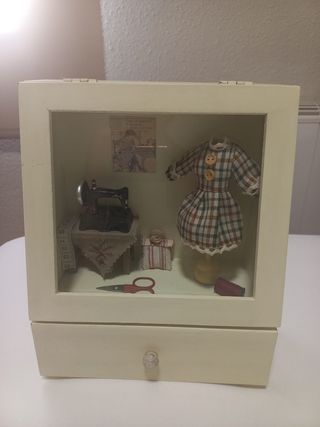 Caja costurero joyero diorama costura