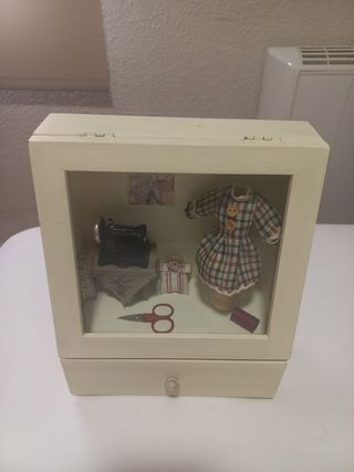 Caja costurero joyero diorama costura