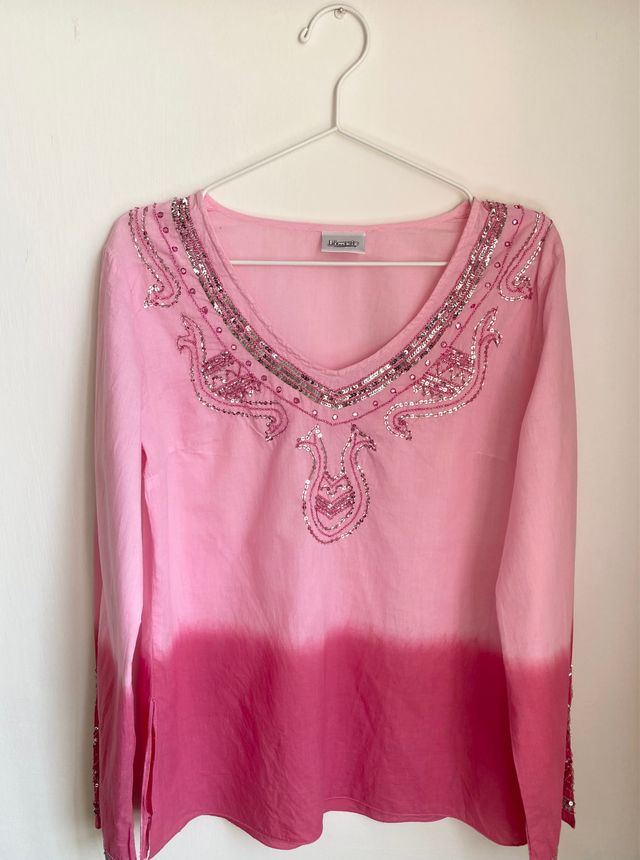 Blusa rosa fucsia sfumata vintage marcata Pimkie
