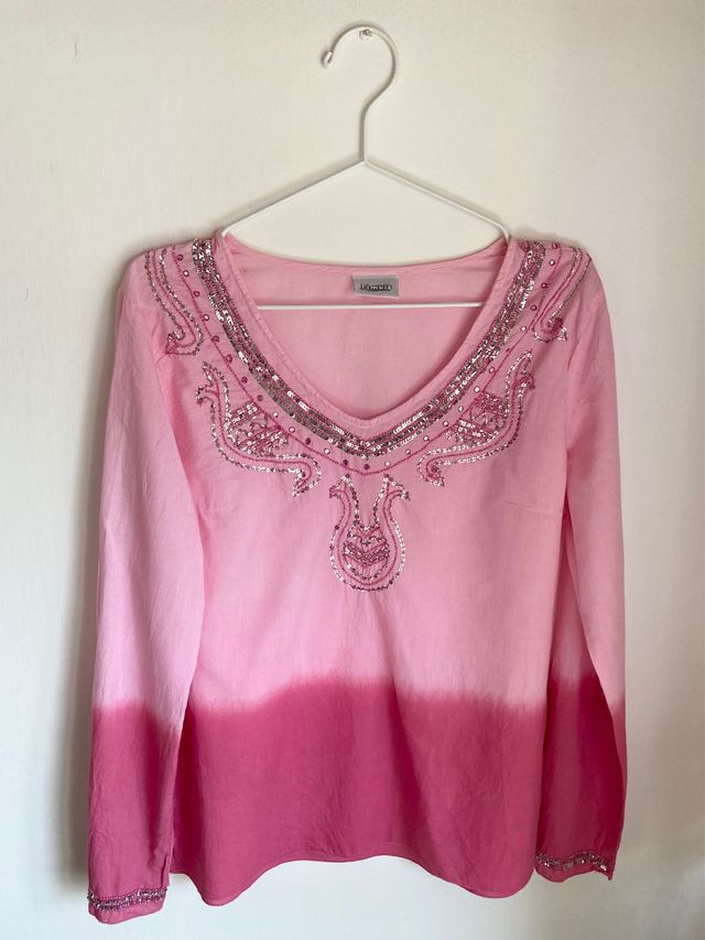 Blusa rosa fucsia sfumata vintage marcata Pimkie