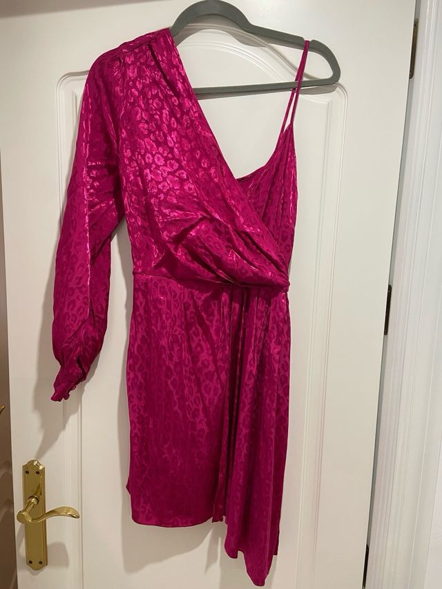 Vestido mini asimétrico jacquard topshop