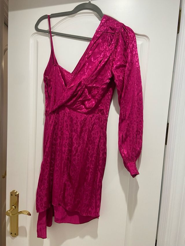 Vestido mini asimétrico jacquard topshop