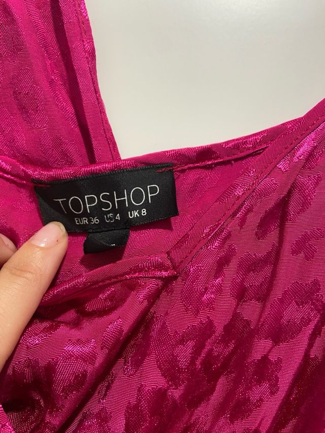 Vestido mini asimétrico jacquard topshop