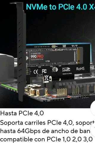 Adaptador de disco M2 MVMe a PCIe
