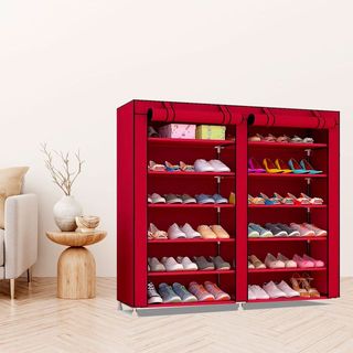 Armario Zapatero Tela Con Cremallera Granate NUEVO