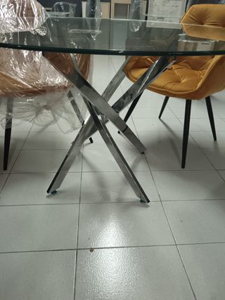 mesa redonda de cristal redonda